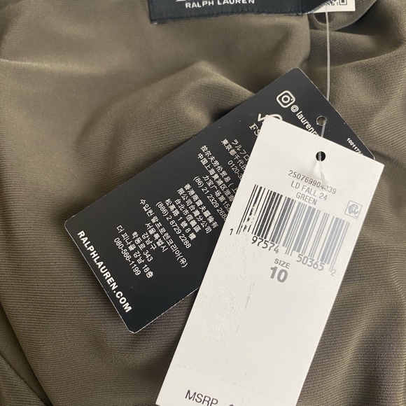 NWT Ralph Lauren Wrap Surplice Olive  Dress - Picture 9 of 13